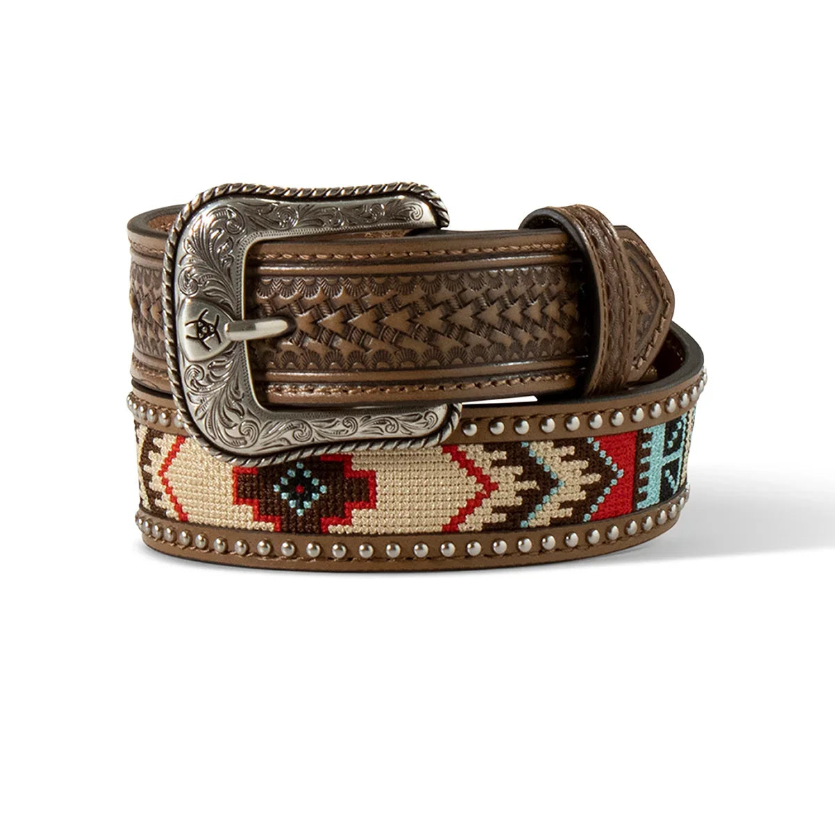 Boy's Ariat Tan Genuine Leather Southwestern Pattern Belt A1307108