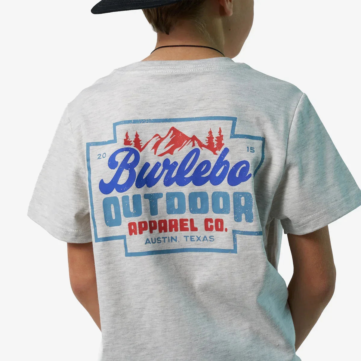 Boy's Burlebo Ash Gray Mountain Range Short Sleeve T-Shirt Y-SST-MRNG-AG