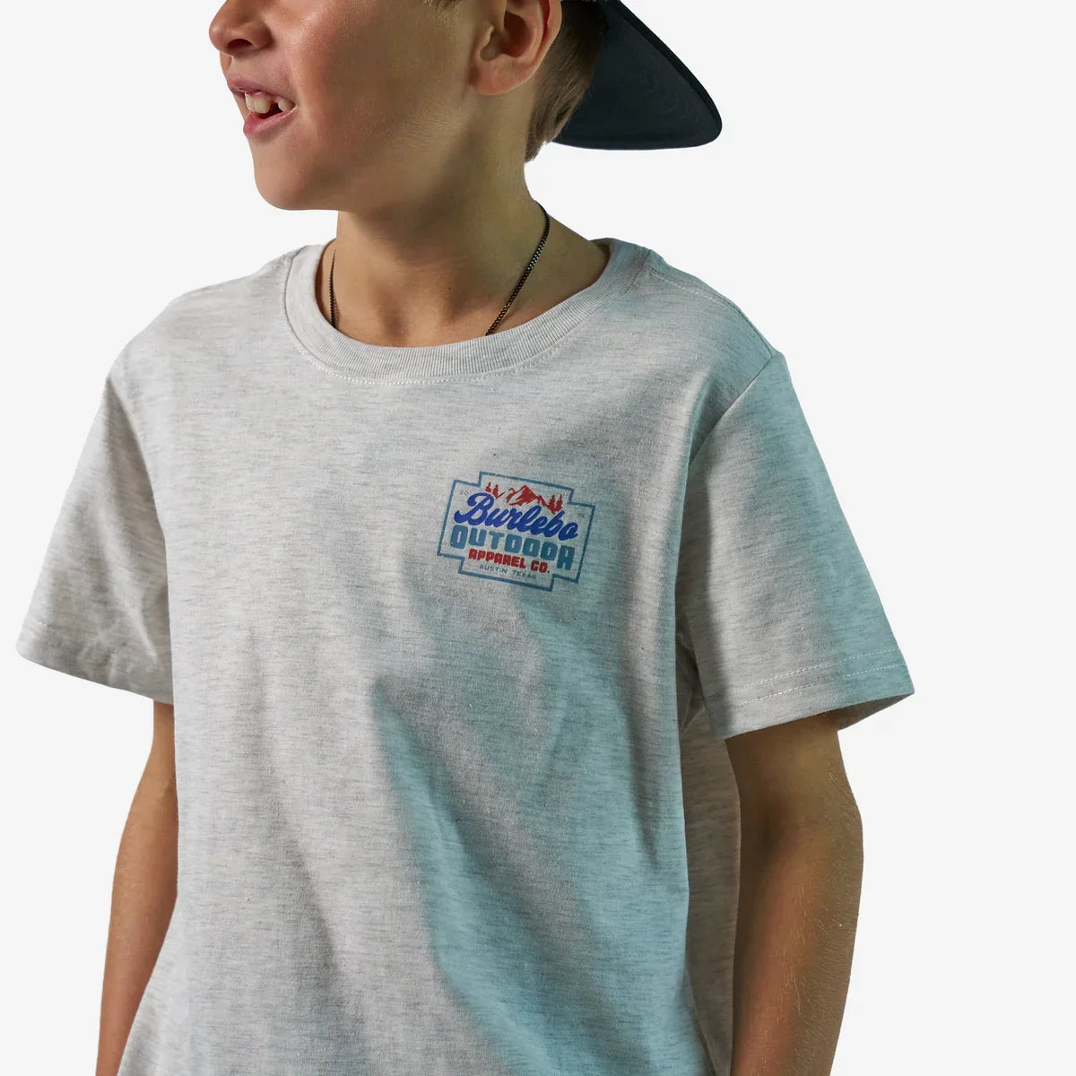 Boy's Burlebo Ash Gray Mountain Range Short Sleeve T-Shirt Y-SST-MRNG-AG