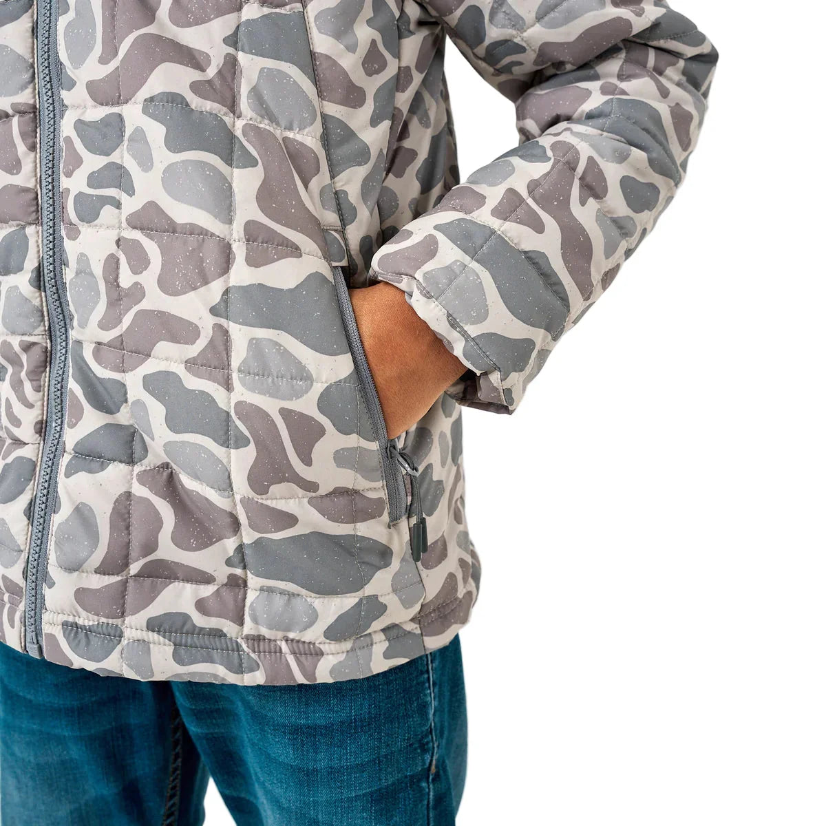 Boy's Burlebo Classic Deer Camo Puffer Jacket