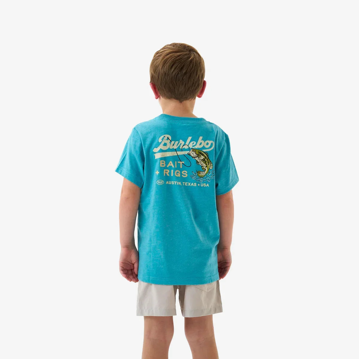 Boy's Burlebo Cyan Baits and Rigs Short Sleeve T-shirt Y-SST-BAR-CYN