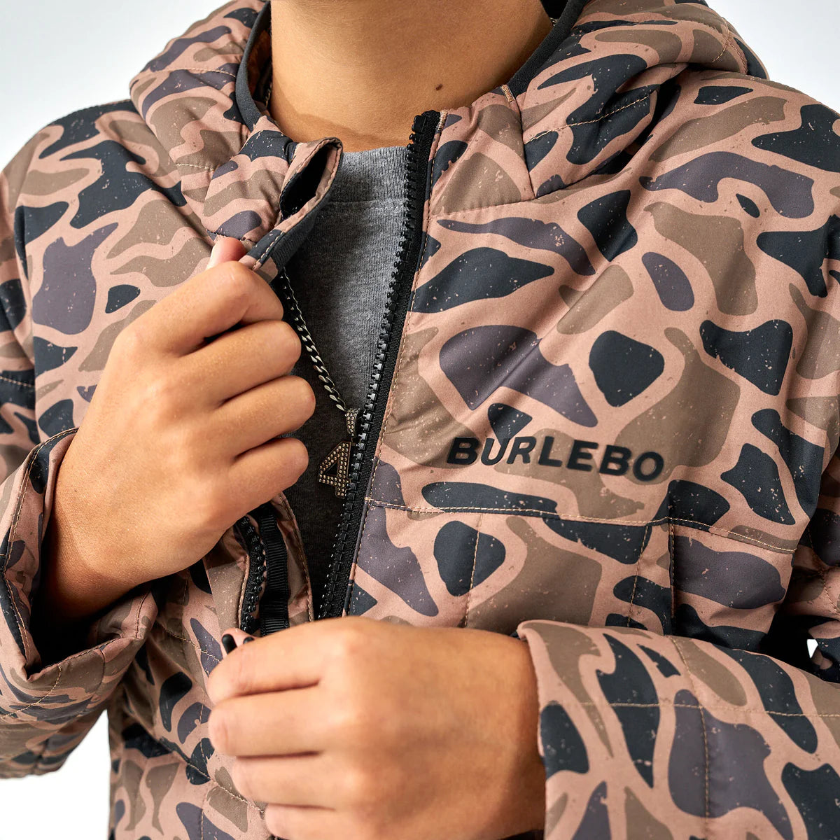 Boy's Burlebo Gauge Camo Puffer Jacket