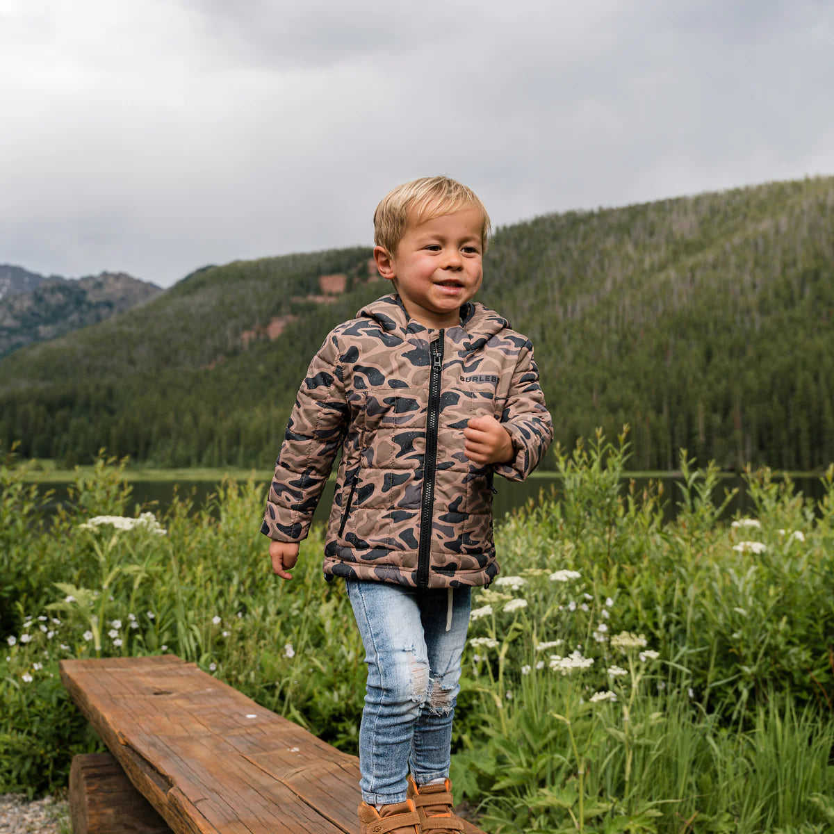 Boy's Burlebo Gauge Camo Puffer Jacket