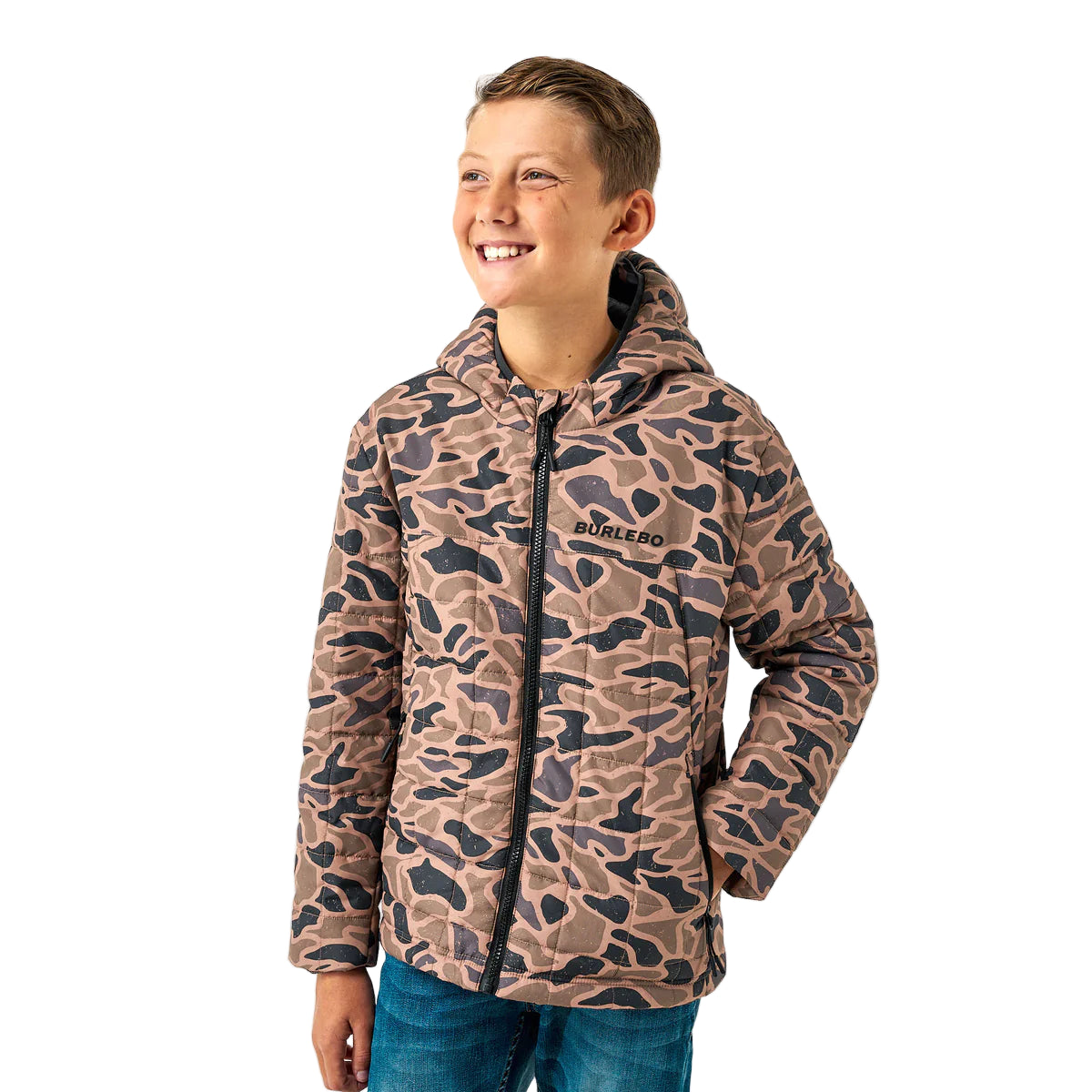 Boy's Burlebo Gauge Camo Puffer Jacket