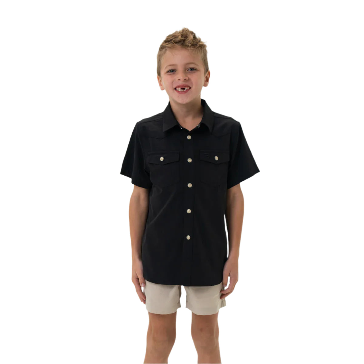 Boy's Burlebo Performance Western Shirt - Black Y-PWS-BLK - Crazy House Western Wear
