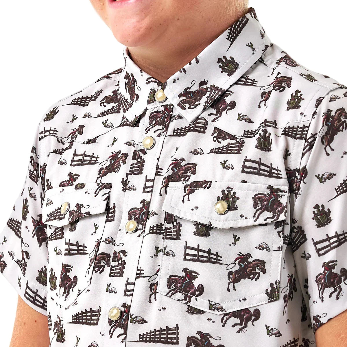 Boy's Burlebo Performance Western Shirt Cowboy Country Y-PWS-CBCTY
