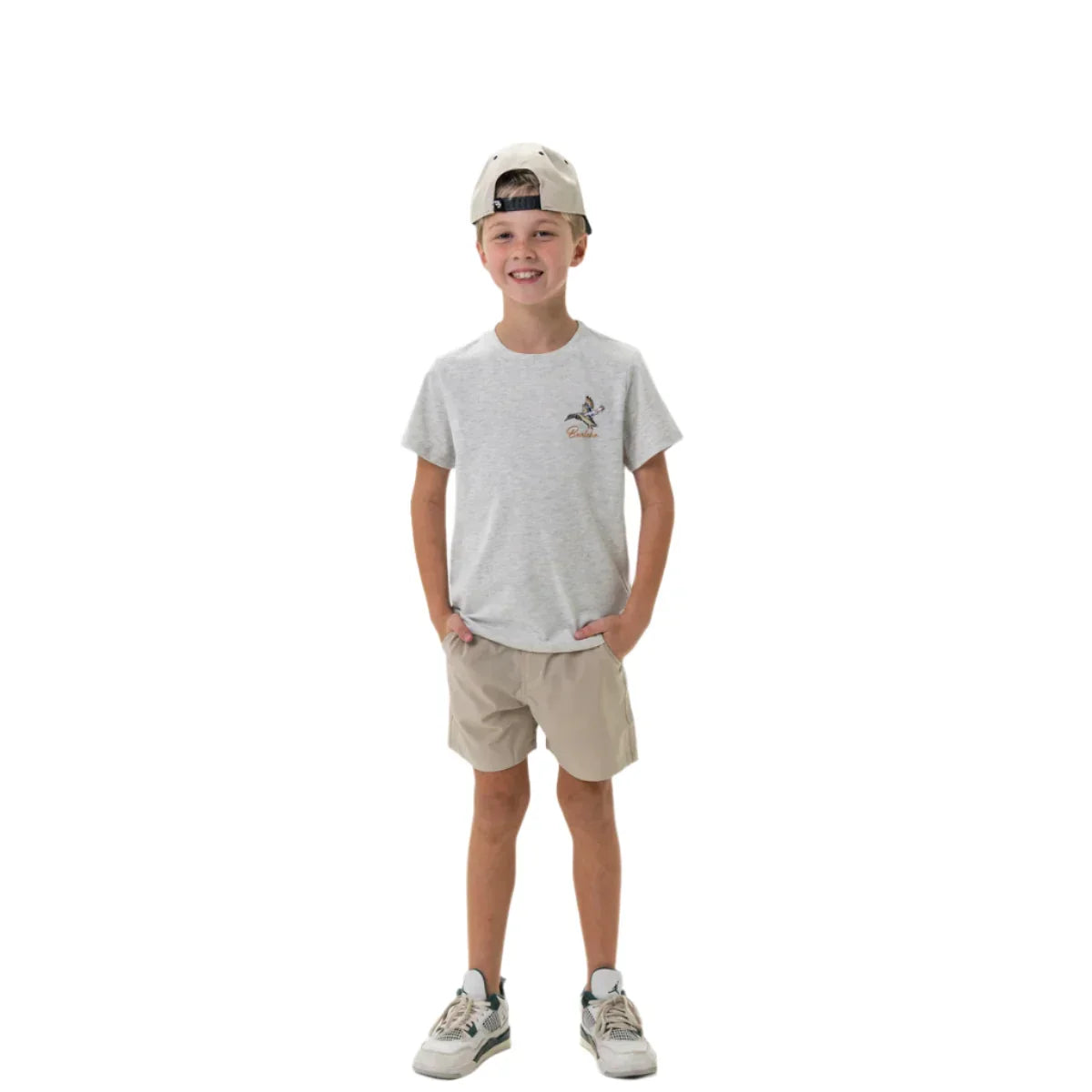 Boy's Burlebo Pintail Triangle Duck - Heather Ash Grey Shirt Y-PTRI-SS-AG - Crazy House Western Wear