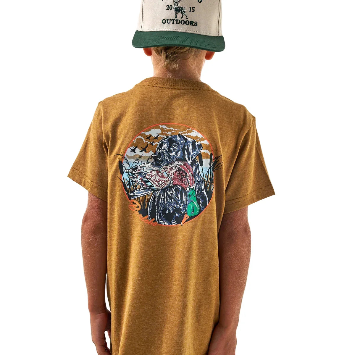 Boy's Burlebo Short Sleeve Tee Duck and Dogs Light Brown Y-SST-DKDG-LB