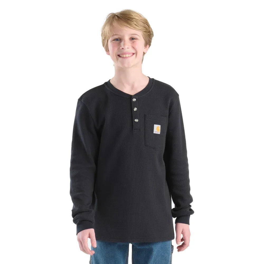 Boy's Carhartt Henley Long Sleeve T-shirt CA6769-K01