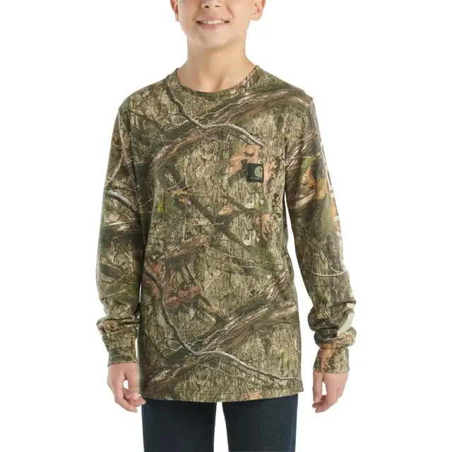 Boy's Carhartt Long Sleeve Camo Pocket T-shirt CA6595-CR27
