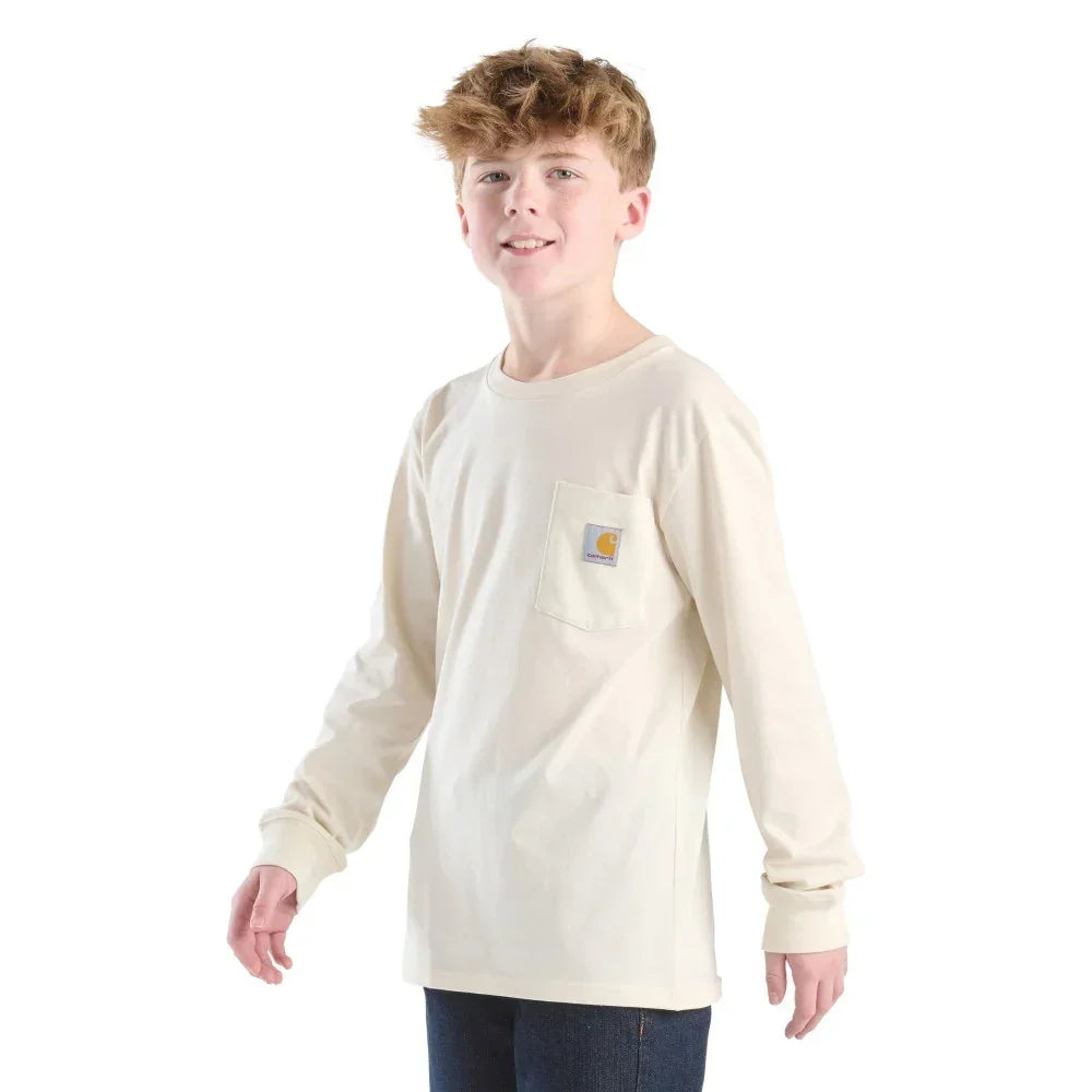 Boy's Carhartt Long Sleeve Dog Pocket T-shirt CA6760-CA35