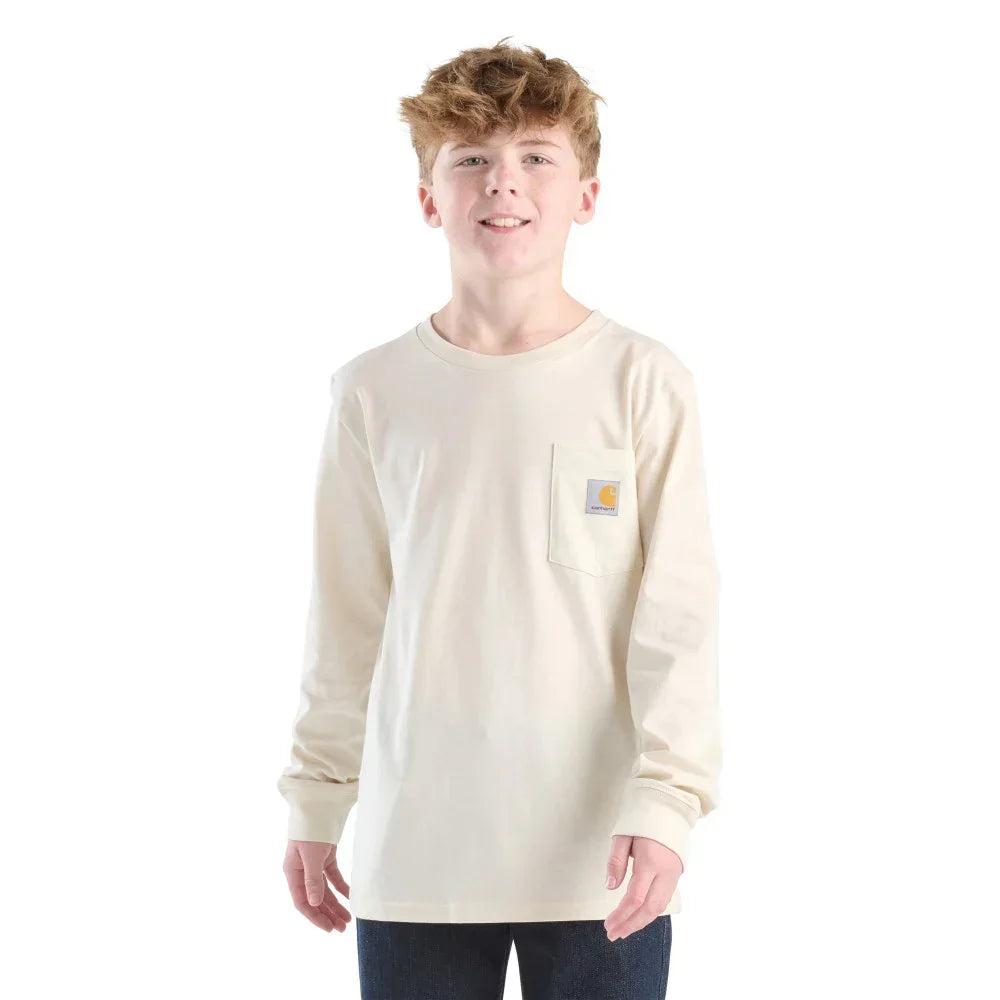 Boy's Carhartt Long Sleeve Dog Pocket T-shirt CA6760-CA35