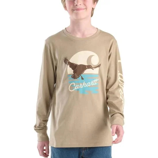 Boy's Carhartt Long Sleeve Duck "C" T-shirt CA6754-D204