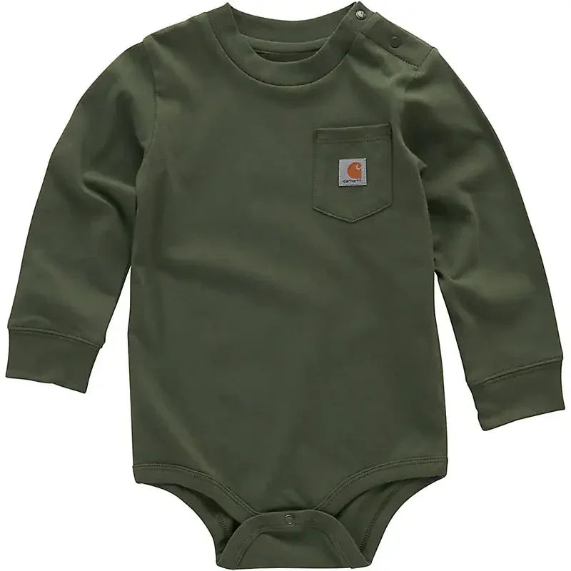 Boy's Carhartt Long Sleeve Pocket Bodysuit CA5011-GL9