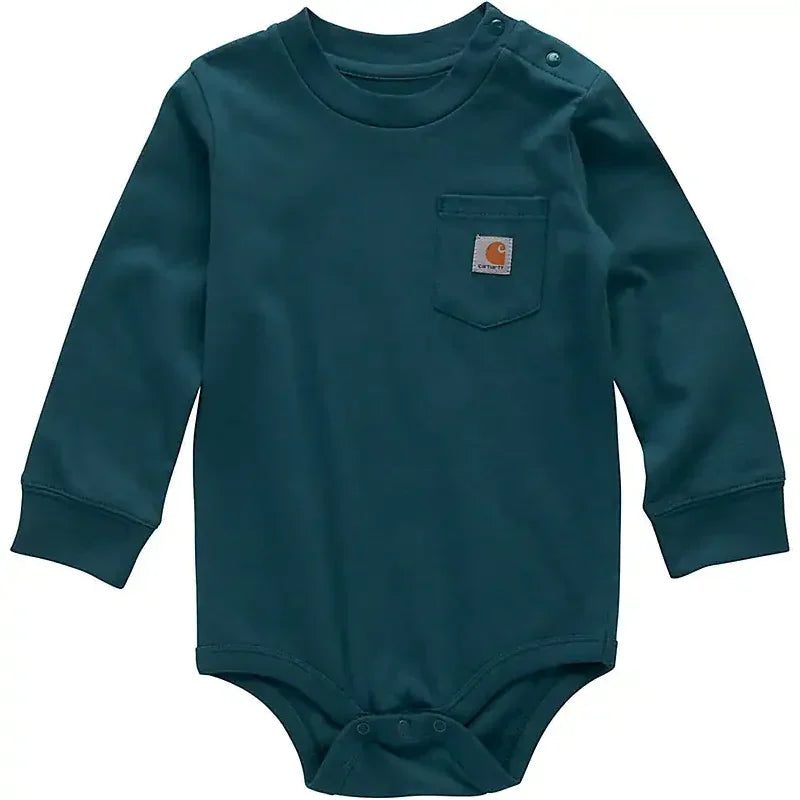 Boy's Carhartt Long Sleeve Pocket Bodysuit CA5011-GM1