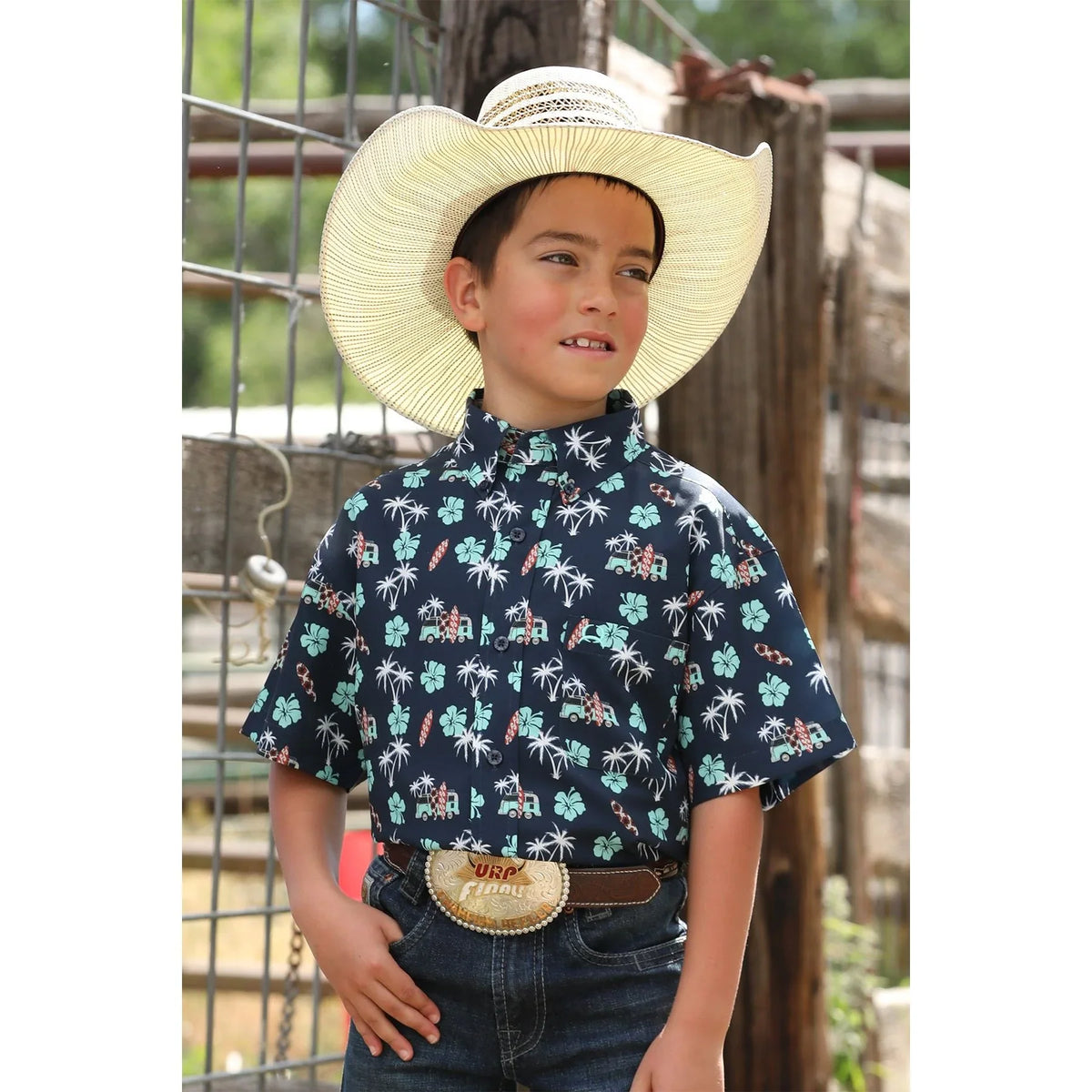 Boy's Cinch Hawaiian Button Up Shirt MTW7140037 - Crazy House Western Wear