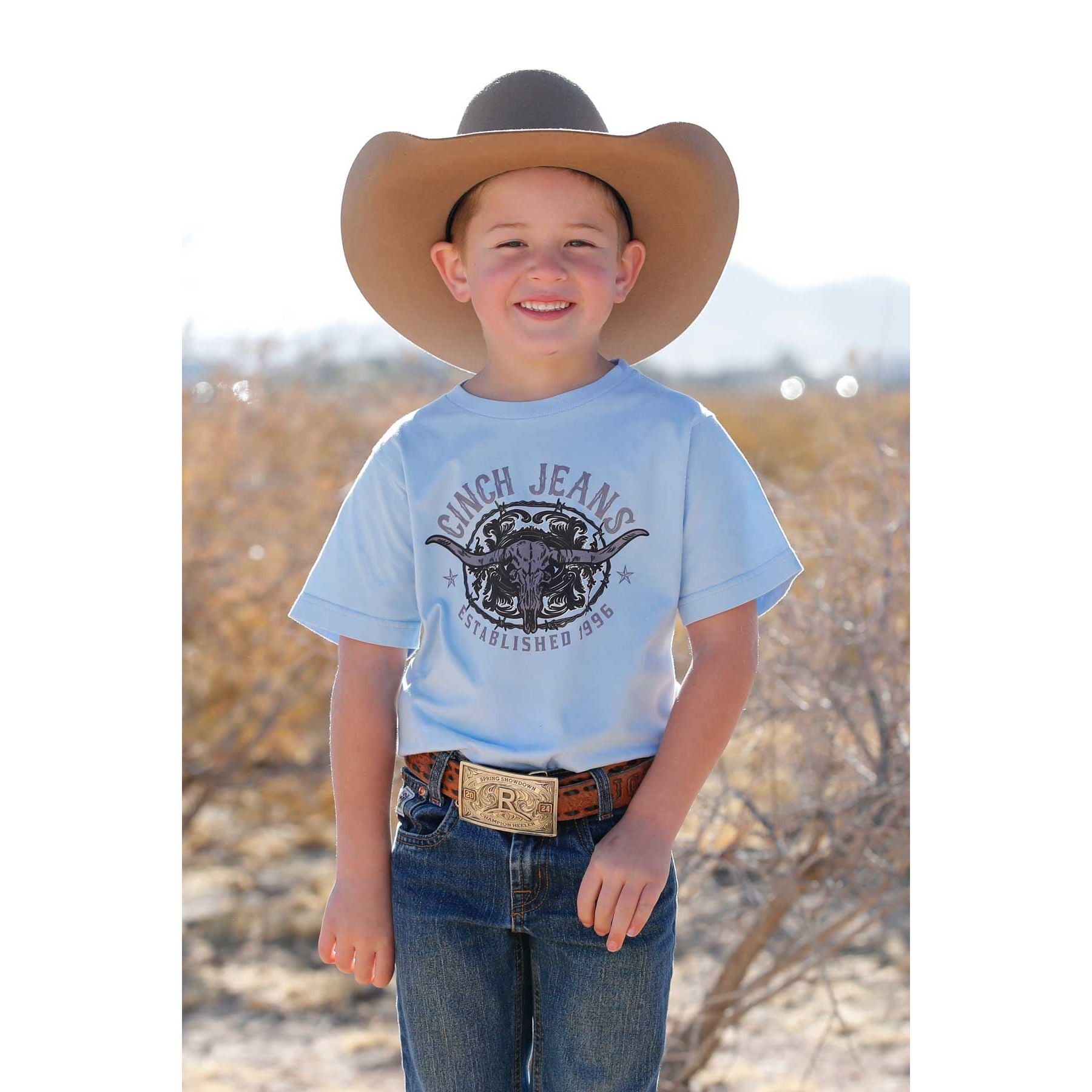 Boy's Cinch Light Blue Graphic Tee MTT7670171