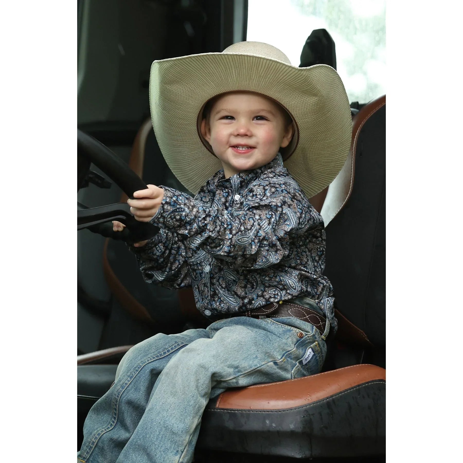 Boy's Cinch Long Sleeve Paisley Printed Button Up Shirt MTW7062416