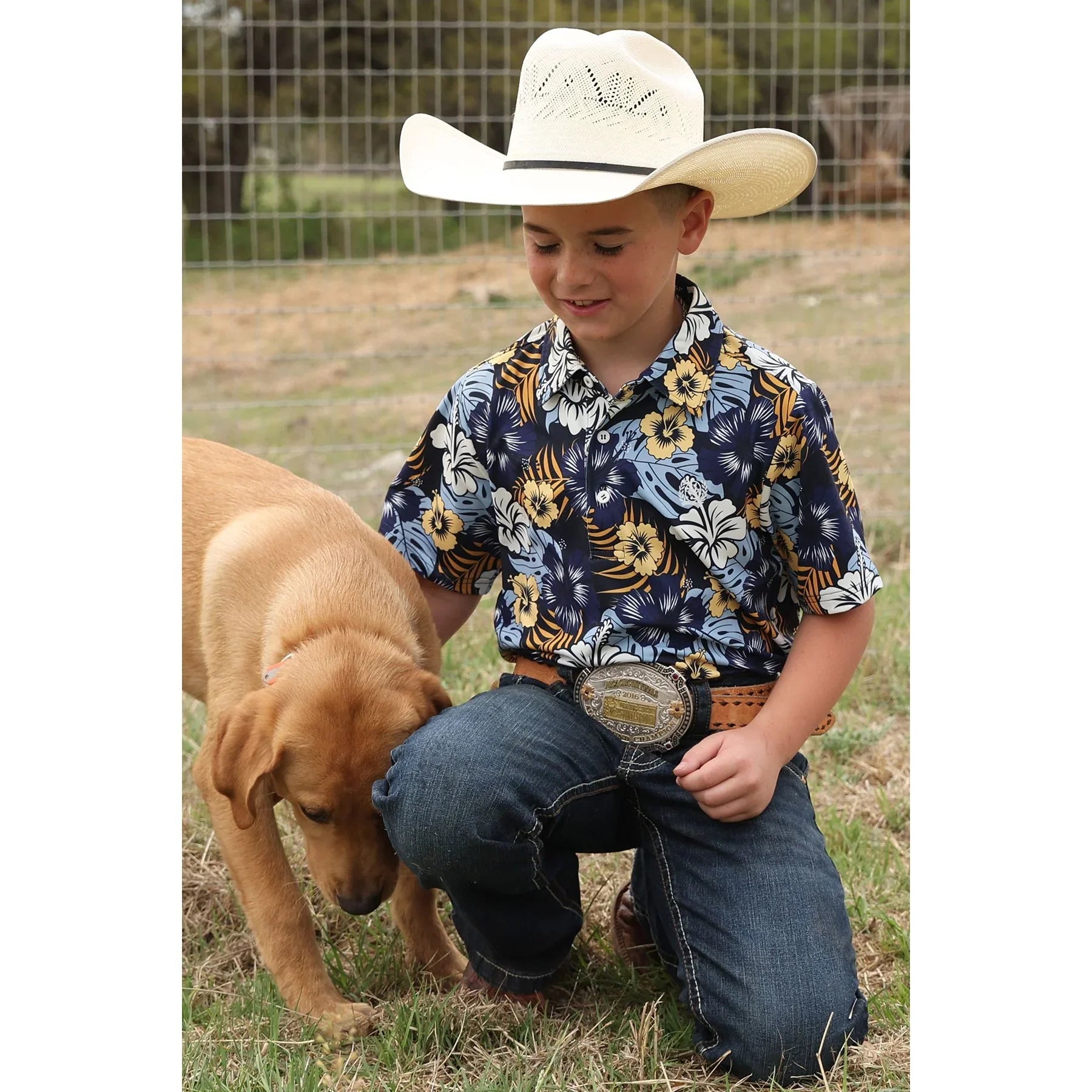 Boy's Cinch Short Sleeve Hawaiian Printed Polo MTK7600015