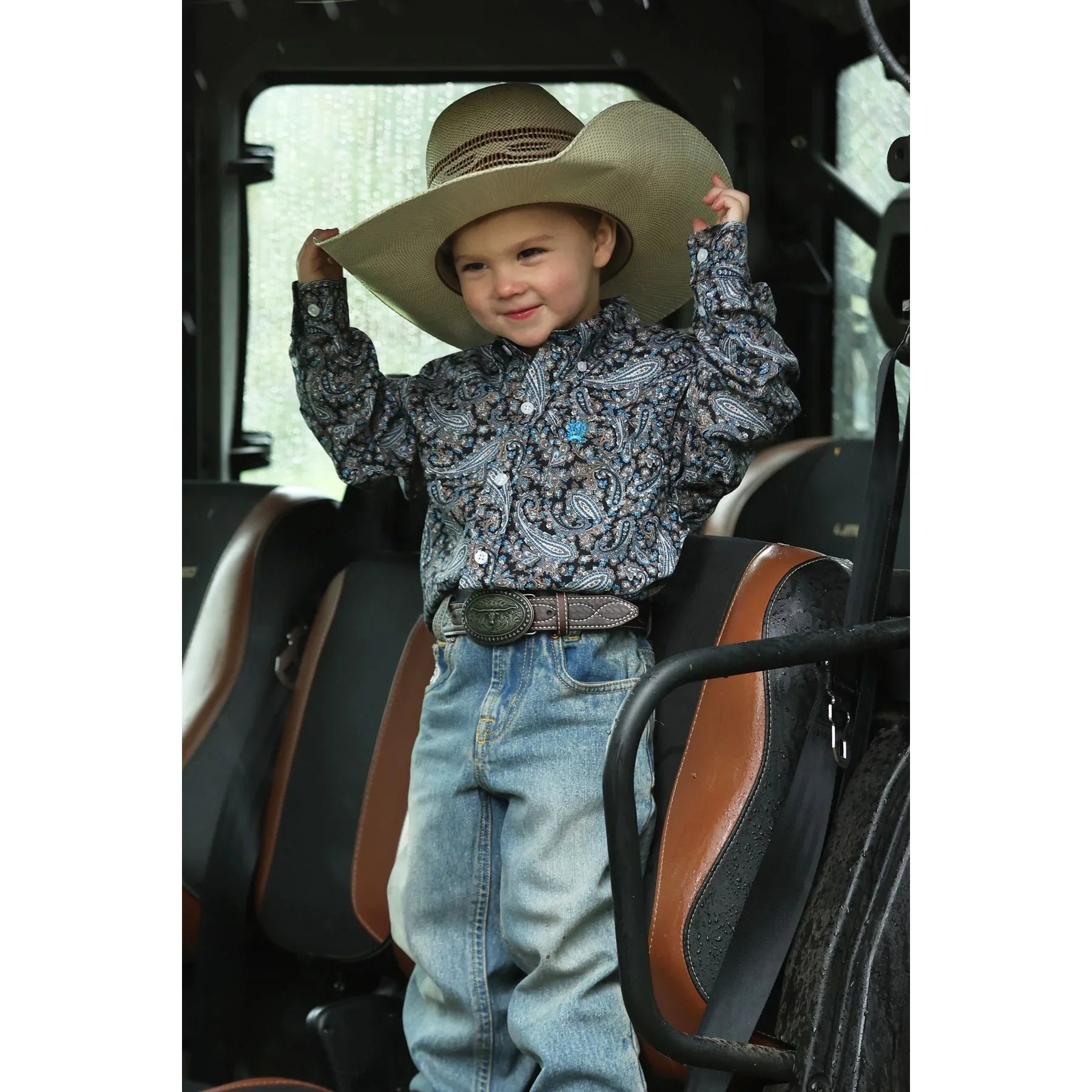 Boy's Cinch Toddler Long Sleeve Paisley Print Button-Down Shirt MTW7061416