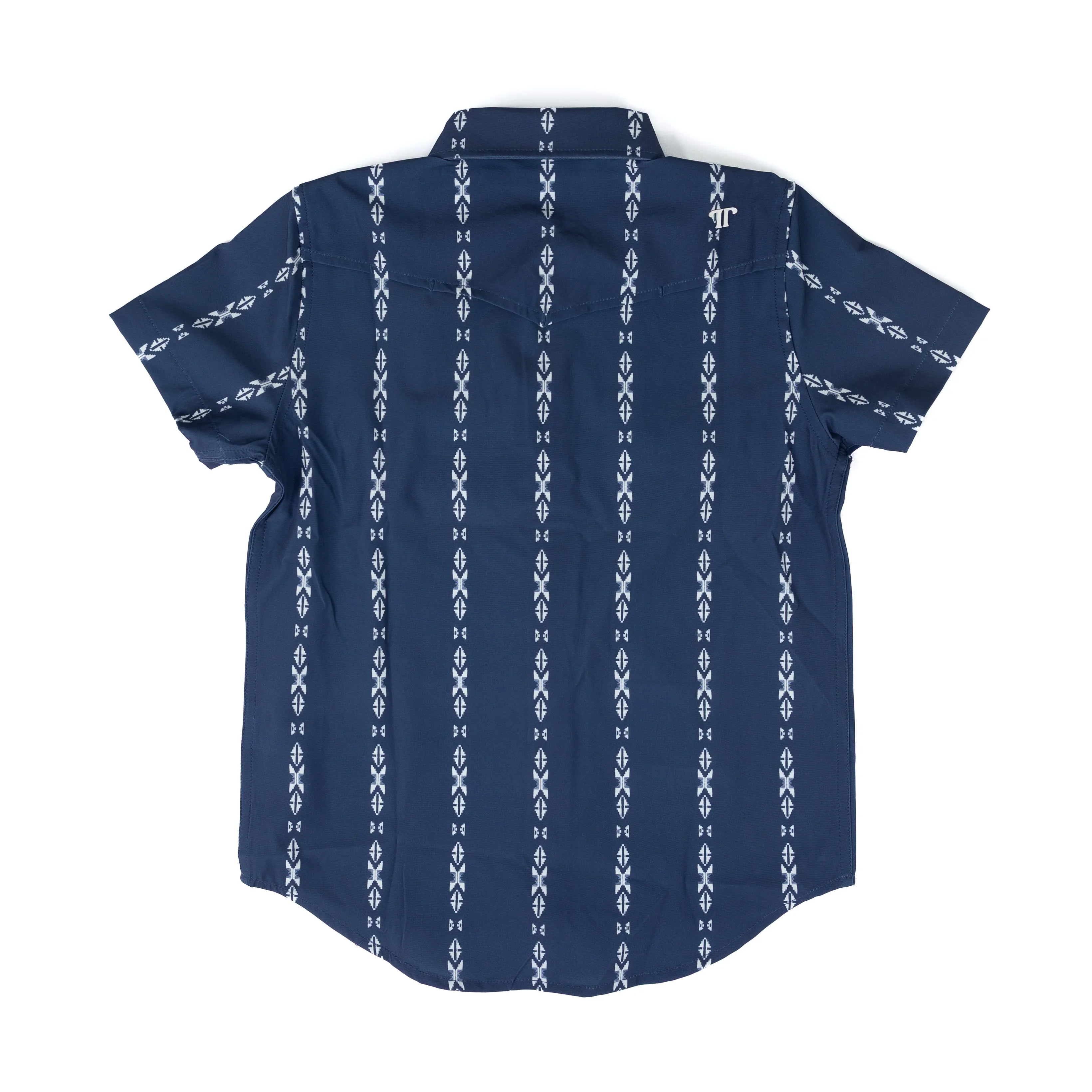 Boy's Ferrell Blue Short Sleeve Maverick Snap Shirt KPS3026064