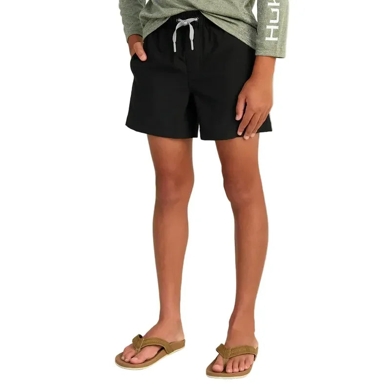 Boy's Huk Black Pursuit Volley Swim Shorts H7200016-001