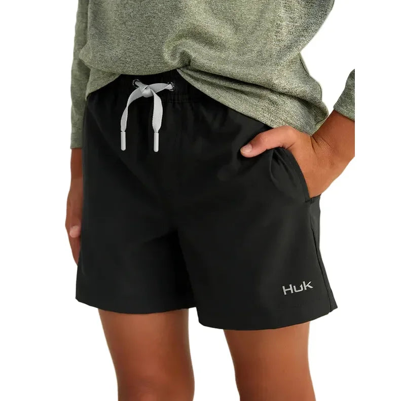 Boy's Huk Black Pursuit Volley Swim Shorts H7200016-001
