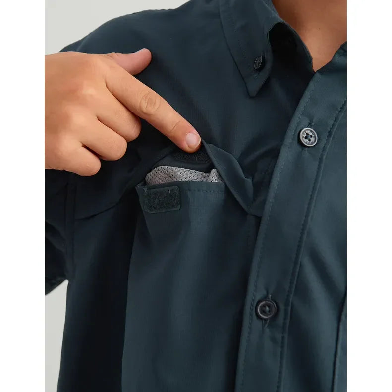Boy's Huk Sea Storm Tide Point Short Sleeve Button Down Shirt H7150002-408