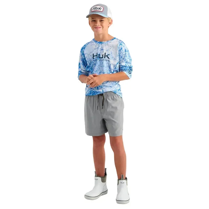 Boy's Huk Sharkskin Pursuit Volley Swim Shorts H7200016-028