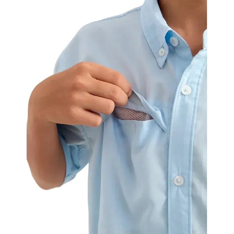 Boy's Huk Tide Point Short Sleeve Button Down Shirt H7150002-425