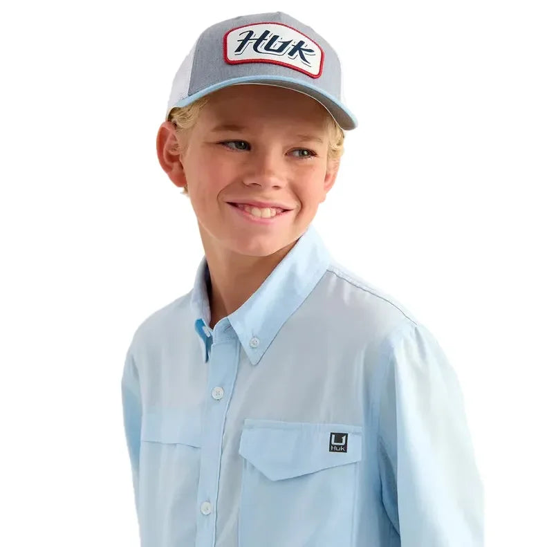 Boy's Huk Tide Point Short Sleeve Button Down Shirt H7150002-425