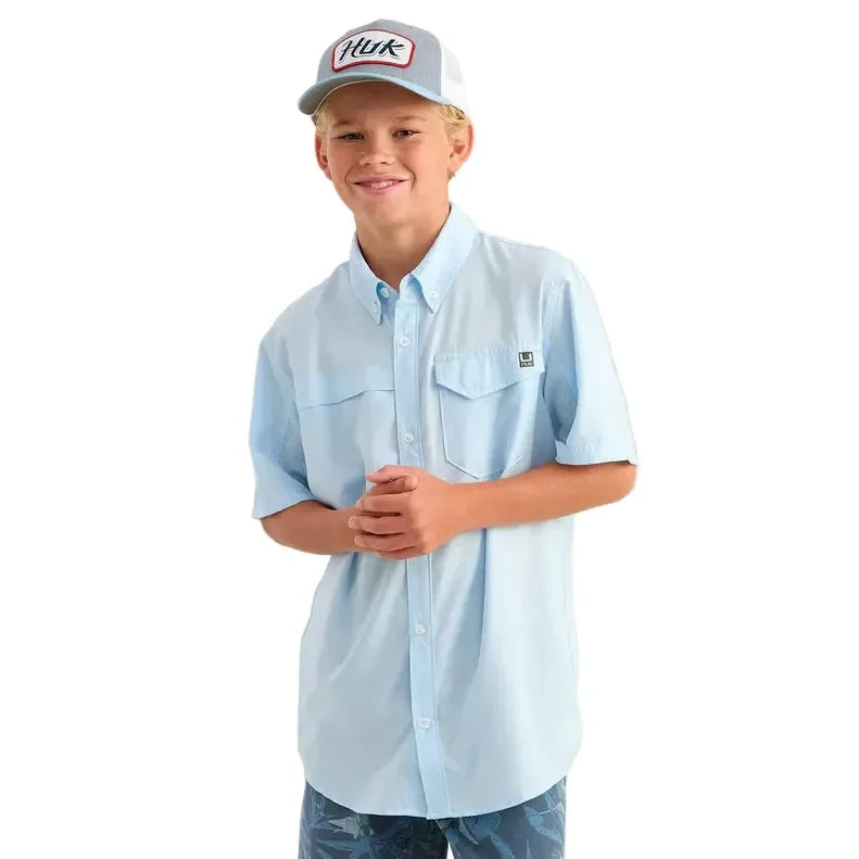 Boy's Huk Tide Point Short Sleeve Button Down Shirt H7150002-425