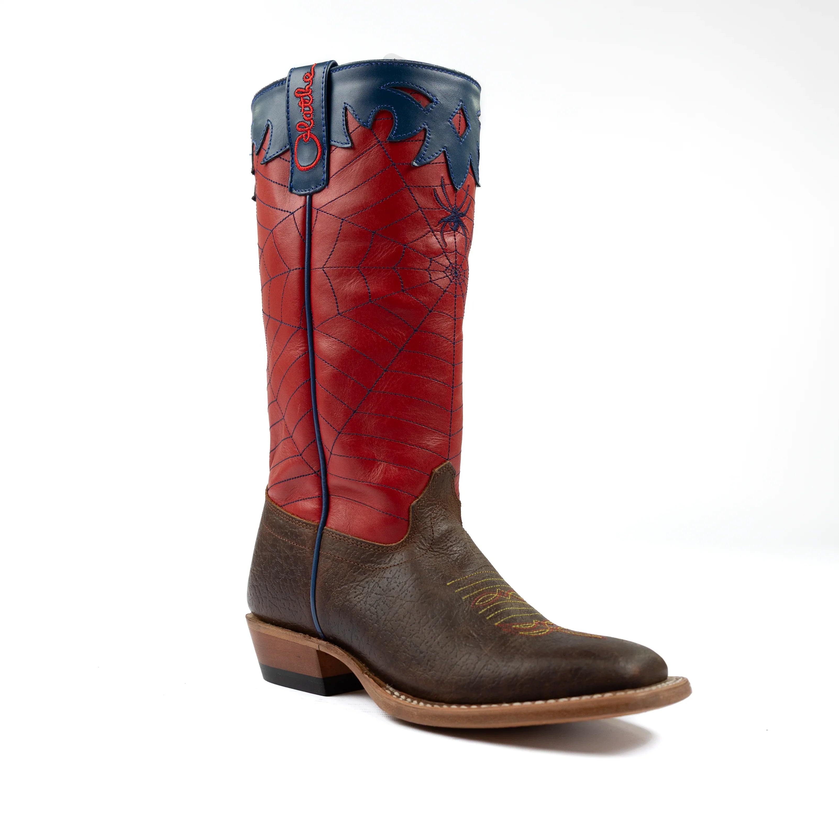 Boy's Olathe Red and Blue Spiderman Western Boots OK42