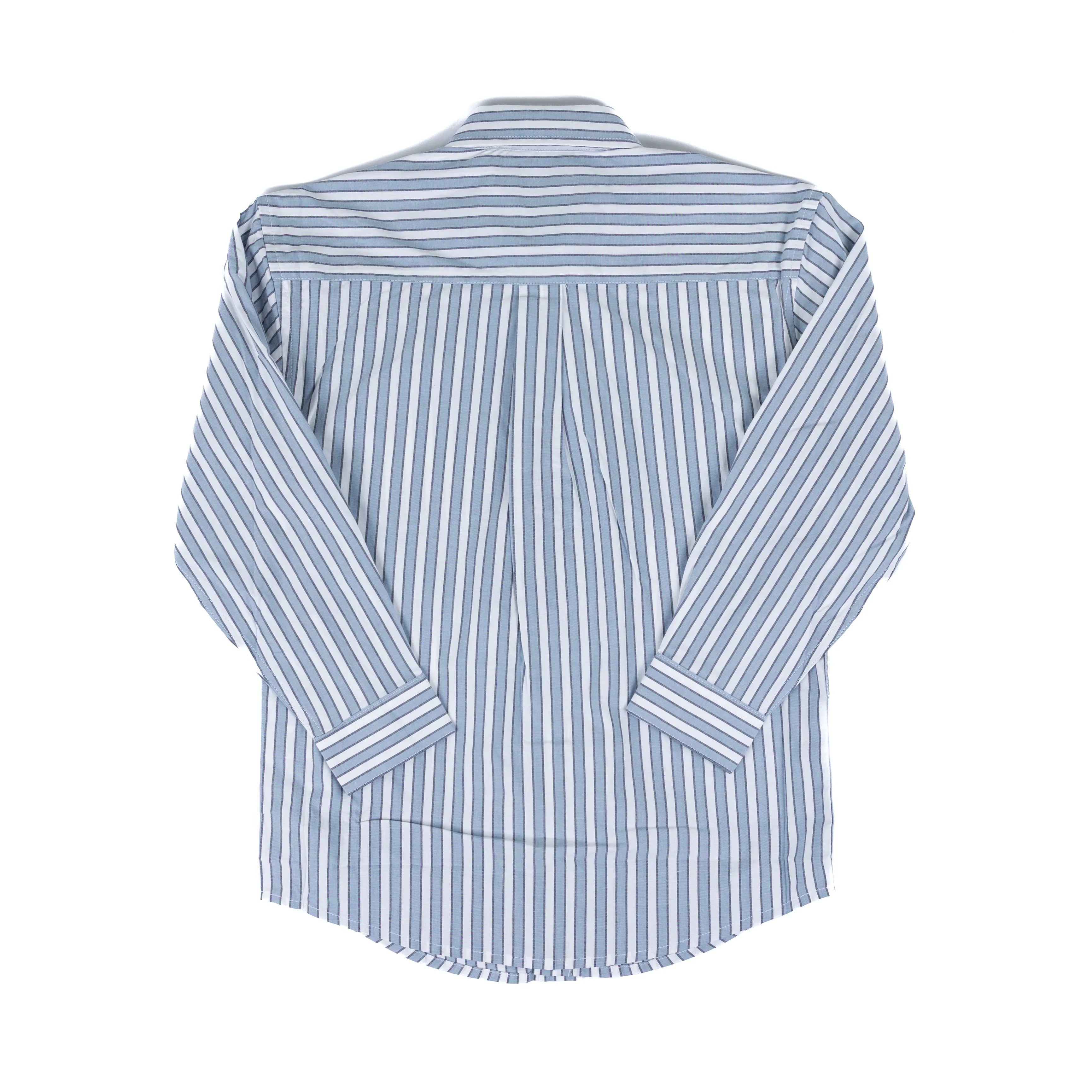 Boy's Panhandle Long Sleeve Blue and White Striped Button Up Shirt SBB2S08277