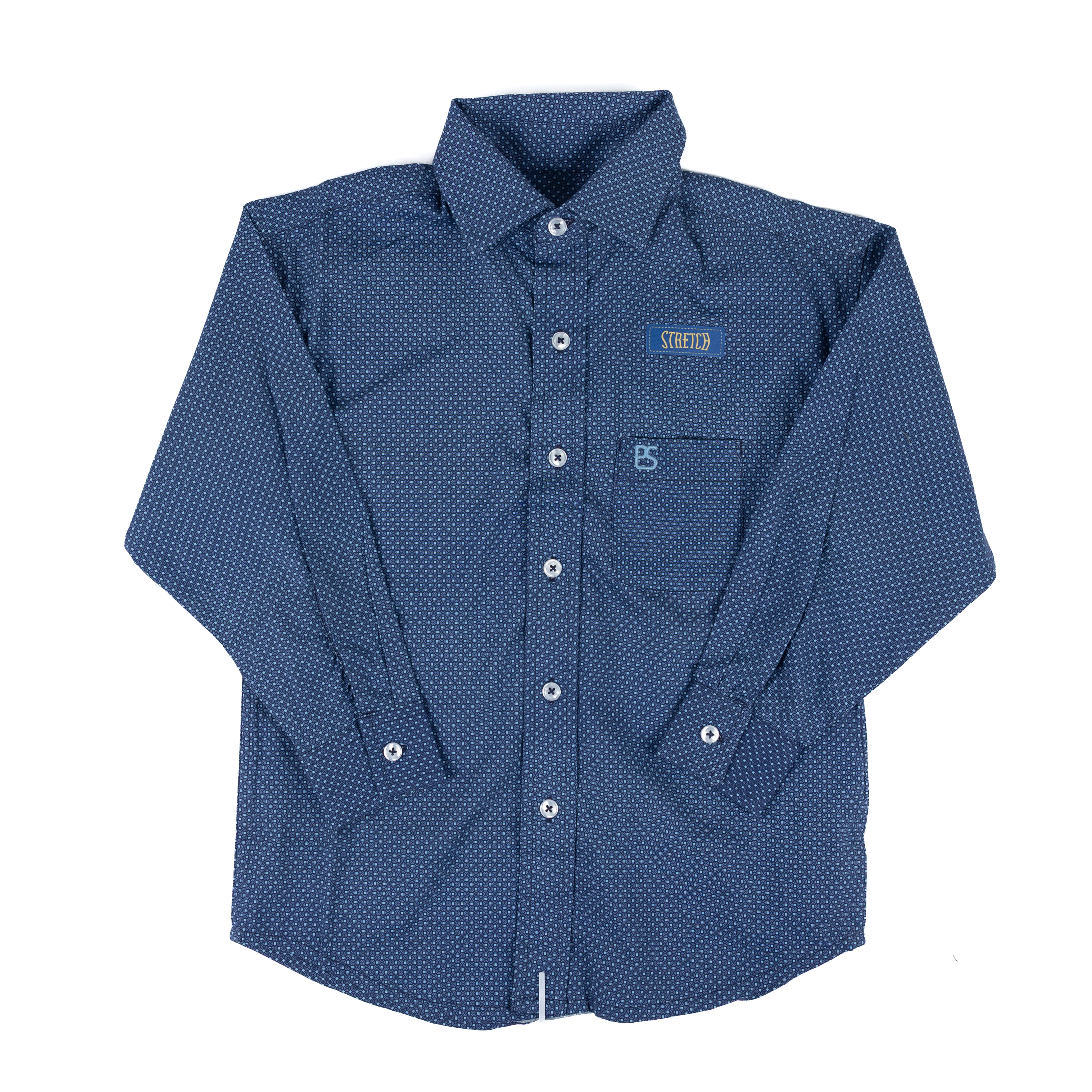 Boy's Panhandle Long Sleeve Blue Button Up Shirt SBB2S08279