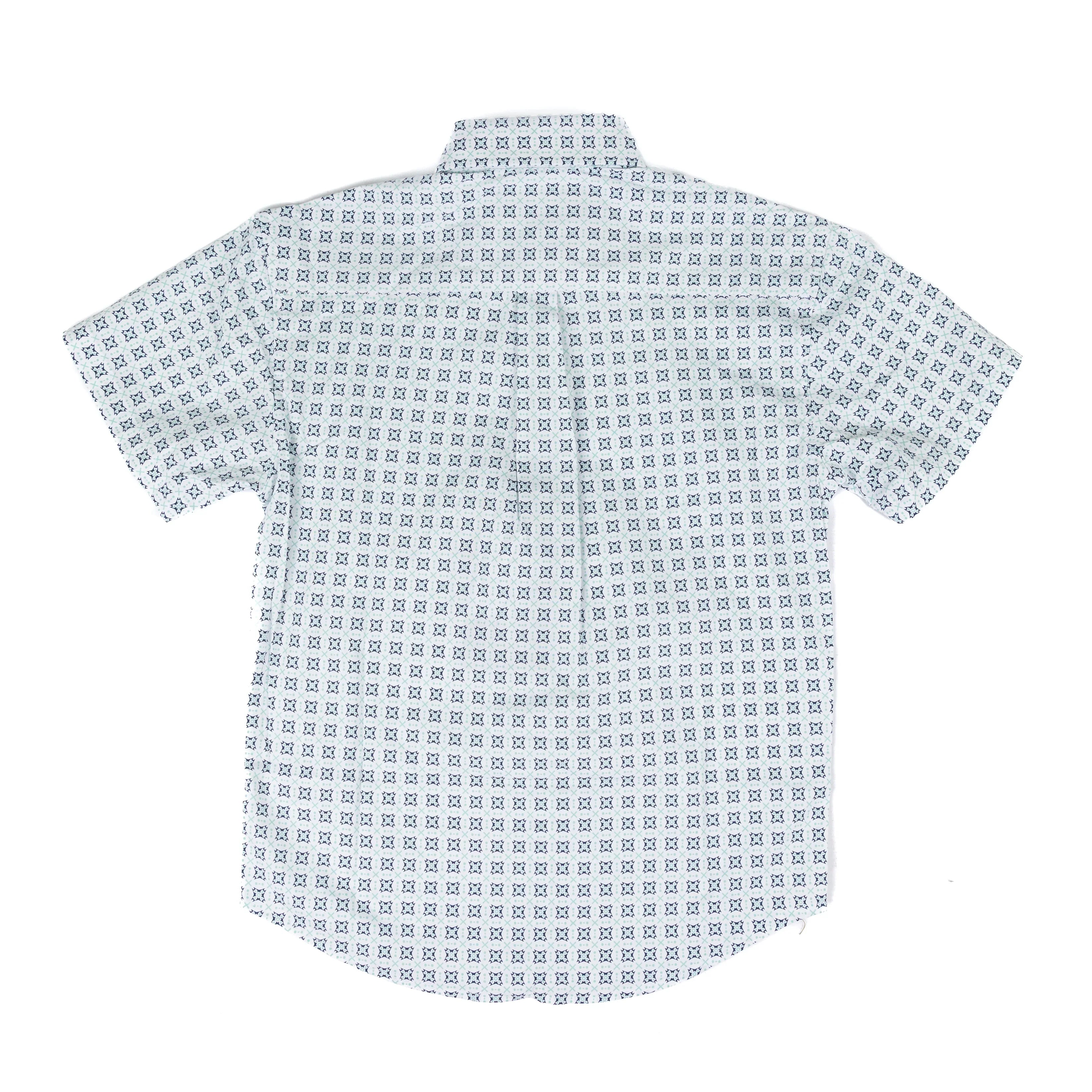 Boy's Panhandle Short Sleeve Geometric Print Button Down Shirt SBB3S08965