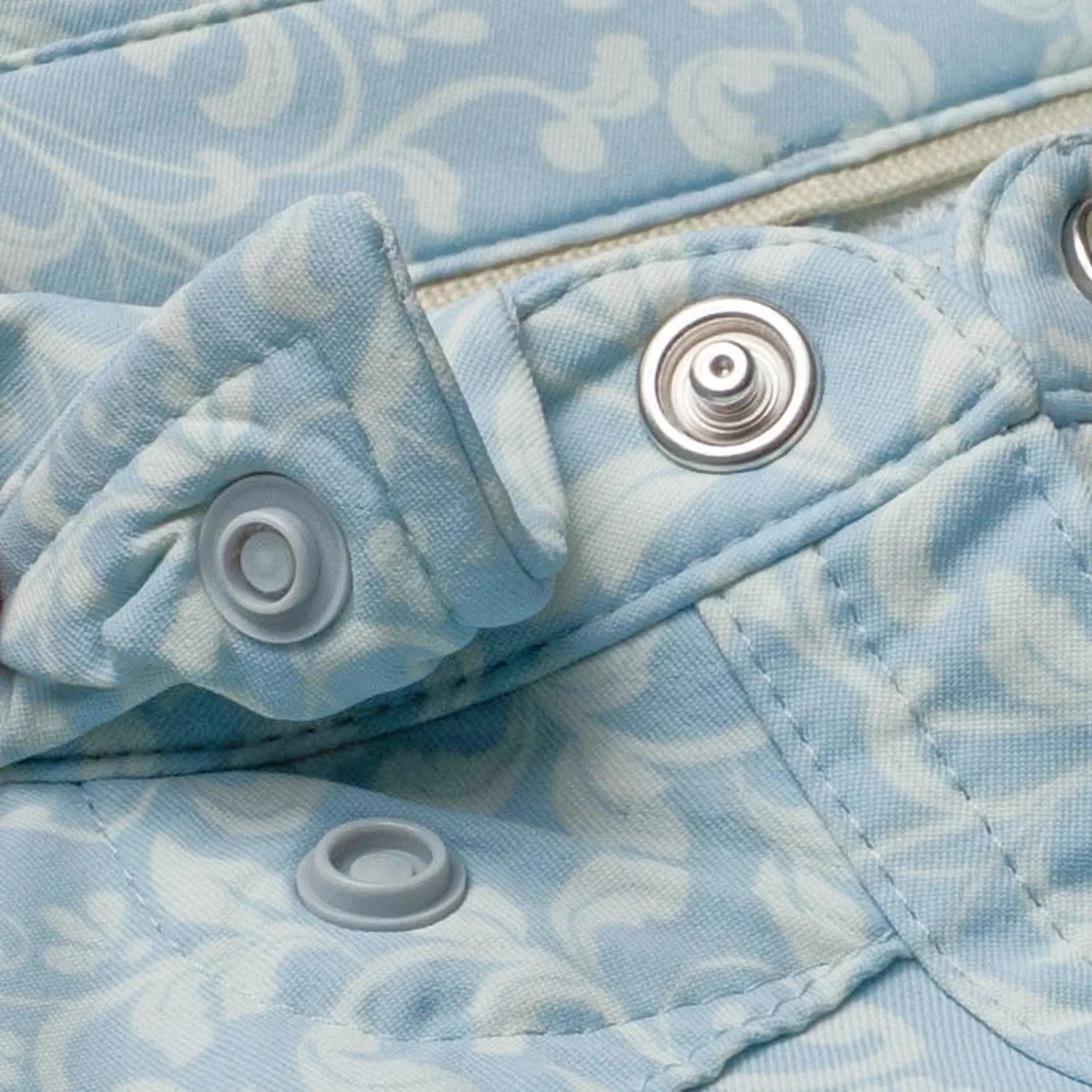 Boy's Poncho "The Alma" Blue Short Sleeve Floral Print Snap Shirt