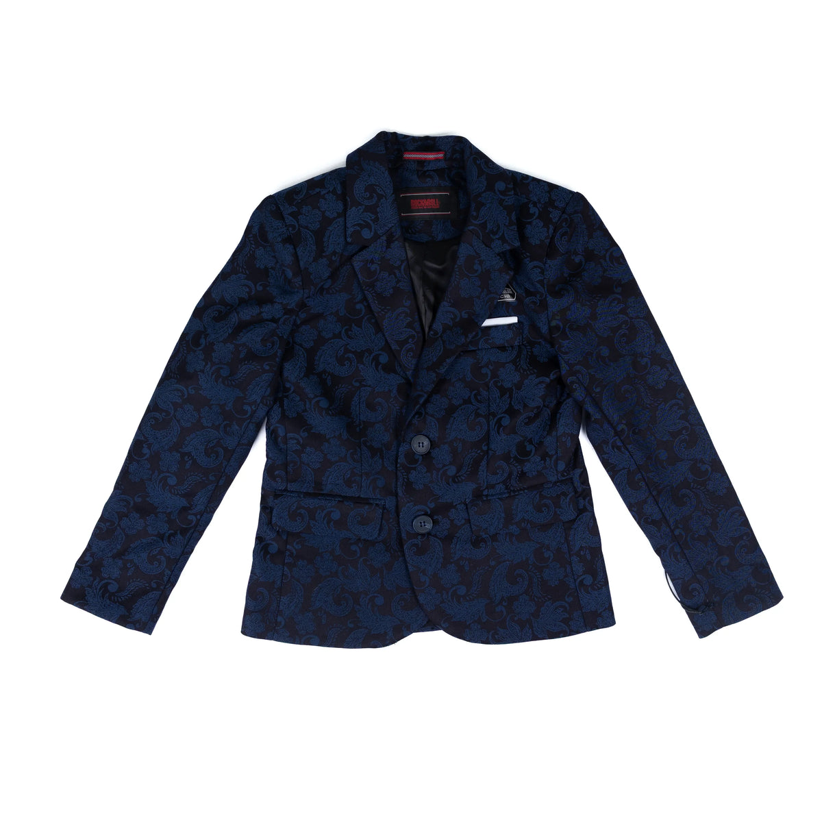 Boy's Rock and Roll Black and Navy Paisley Jacquard Sportscoats BB96C08559