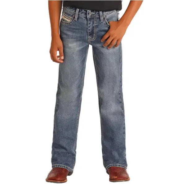 Boy's Rock and Roll Denim Bootcut Jeans BB0BD06136
