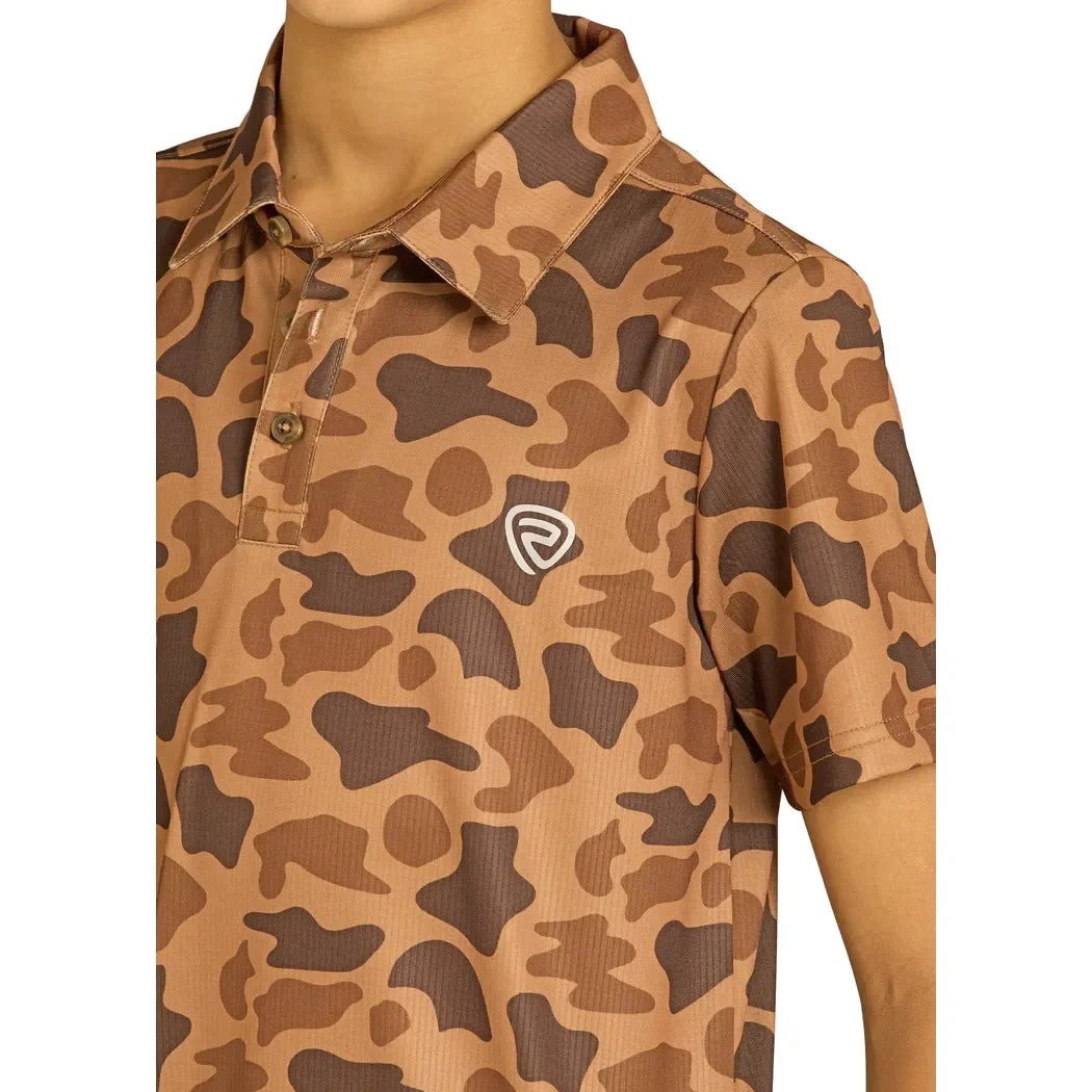 Boy's Rock and Roll Denim Camo Polo Shirt BB51T07687