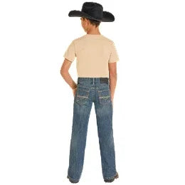 Boy's Rock and Roll Denim Ladder Stitch Embroidered Bootcut BB0BD08050
