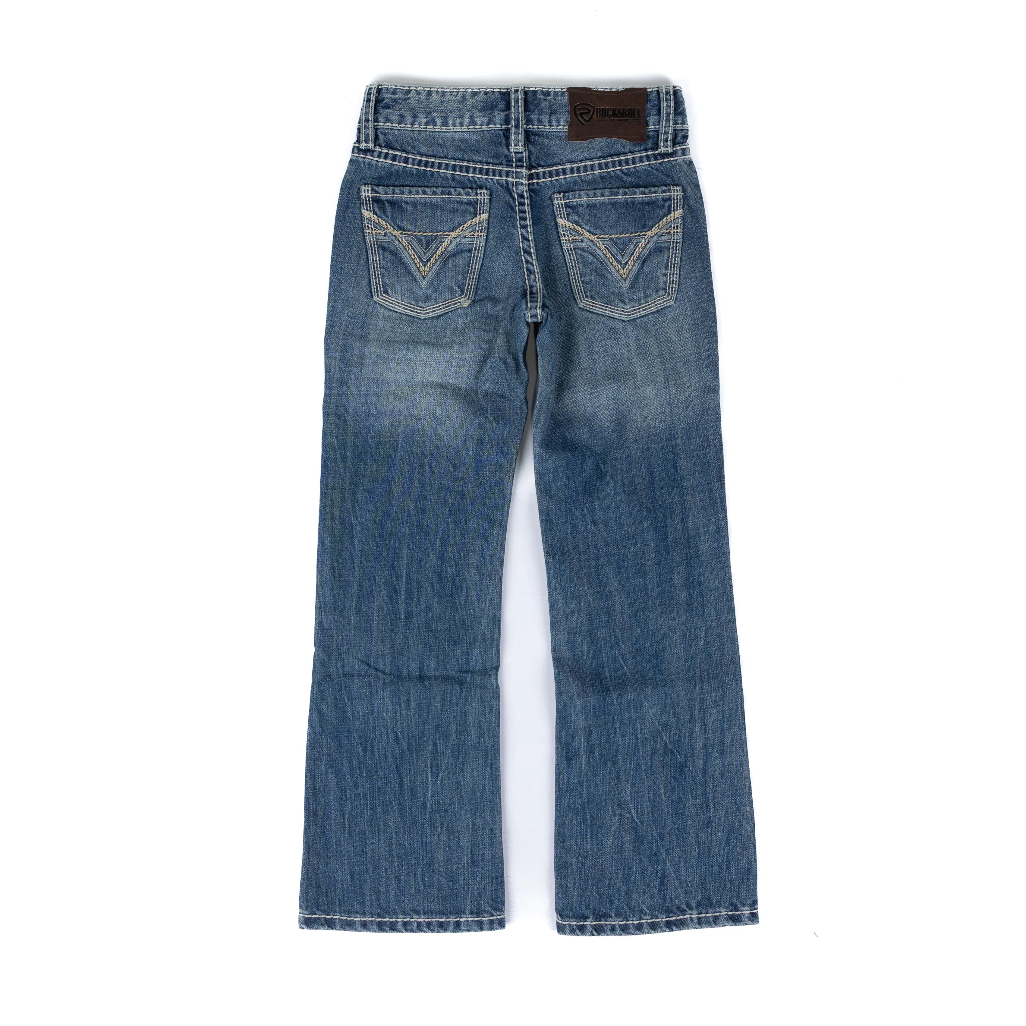 Boy's Rock and Roll Denim Medium Wash BB Gun Bootcut Jeans BB-9576