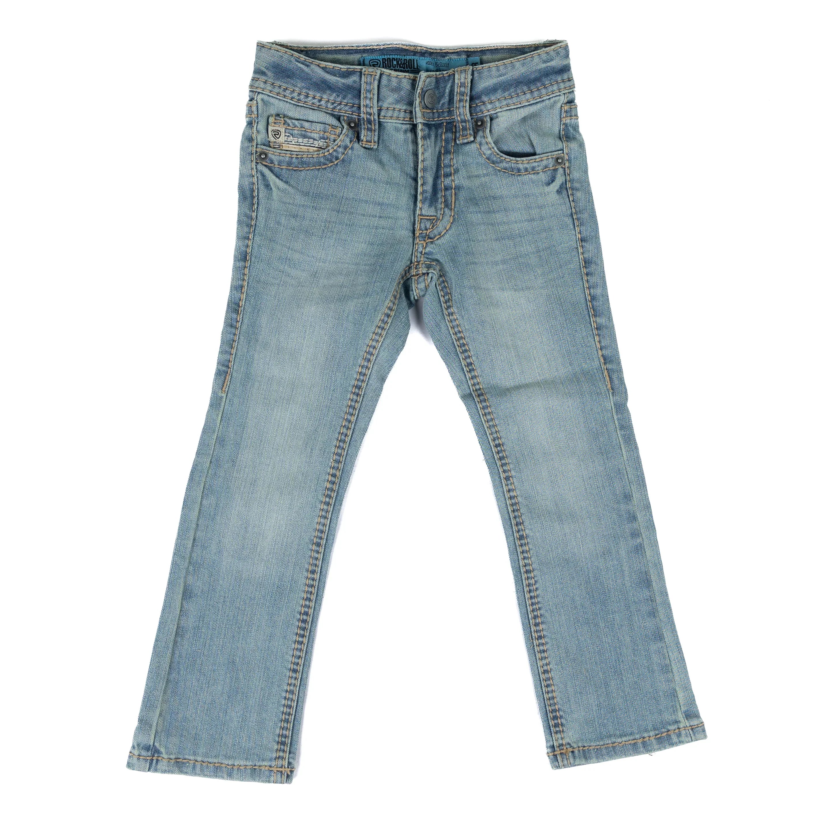 Boy's Rock and Roll Revolver Rope Stitch Embroidered Jeans BB1RD09183