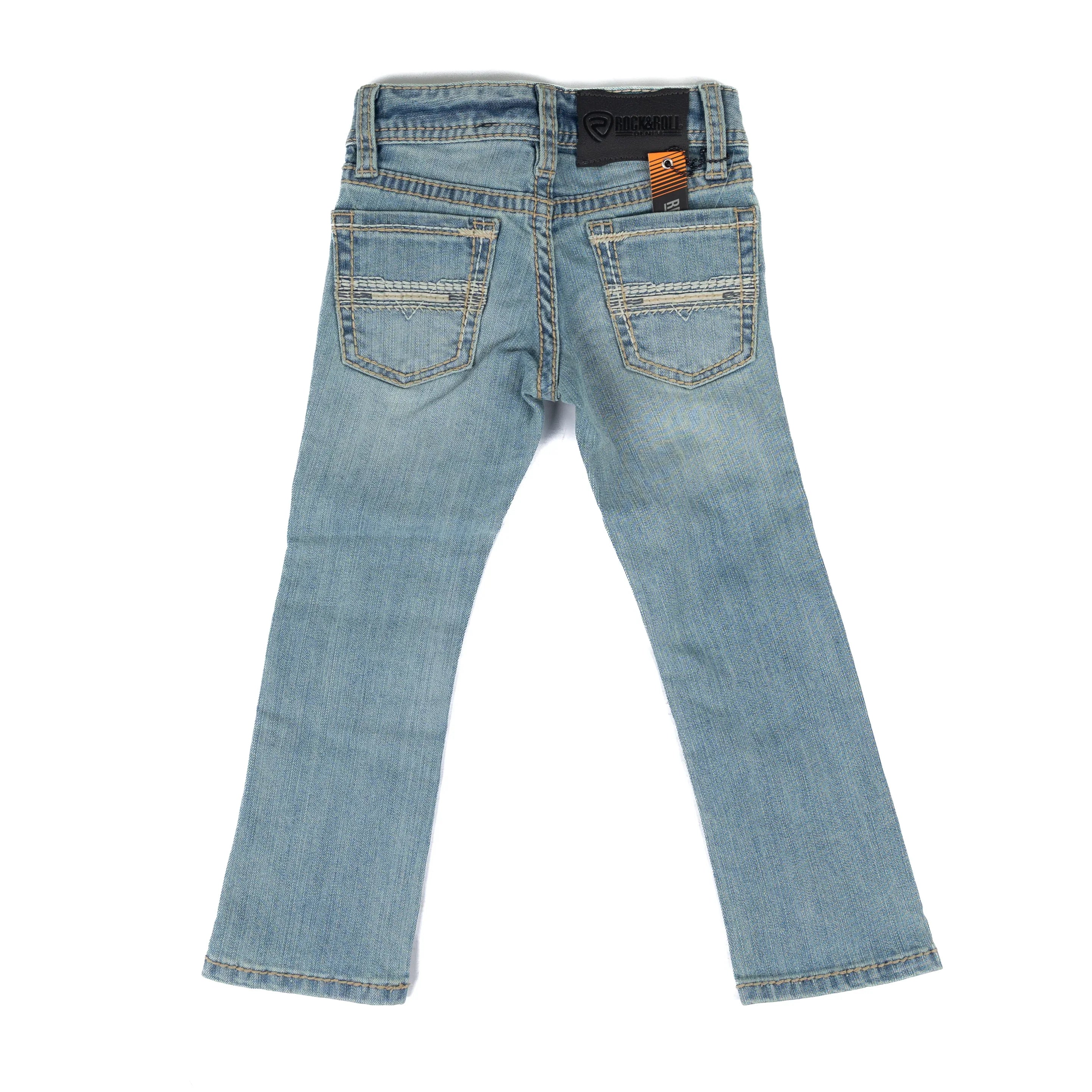 Boy's Rock and Roll Revolver Rope Stitch Embroidered Jeans BB1RD09183