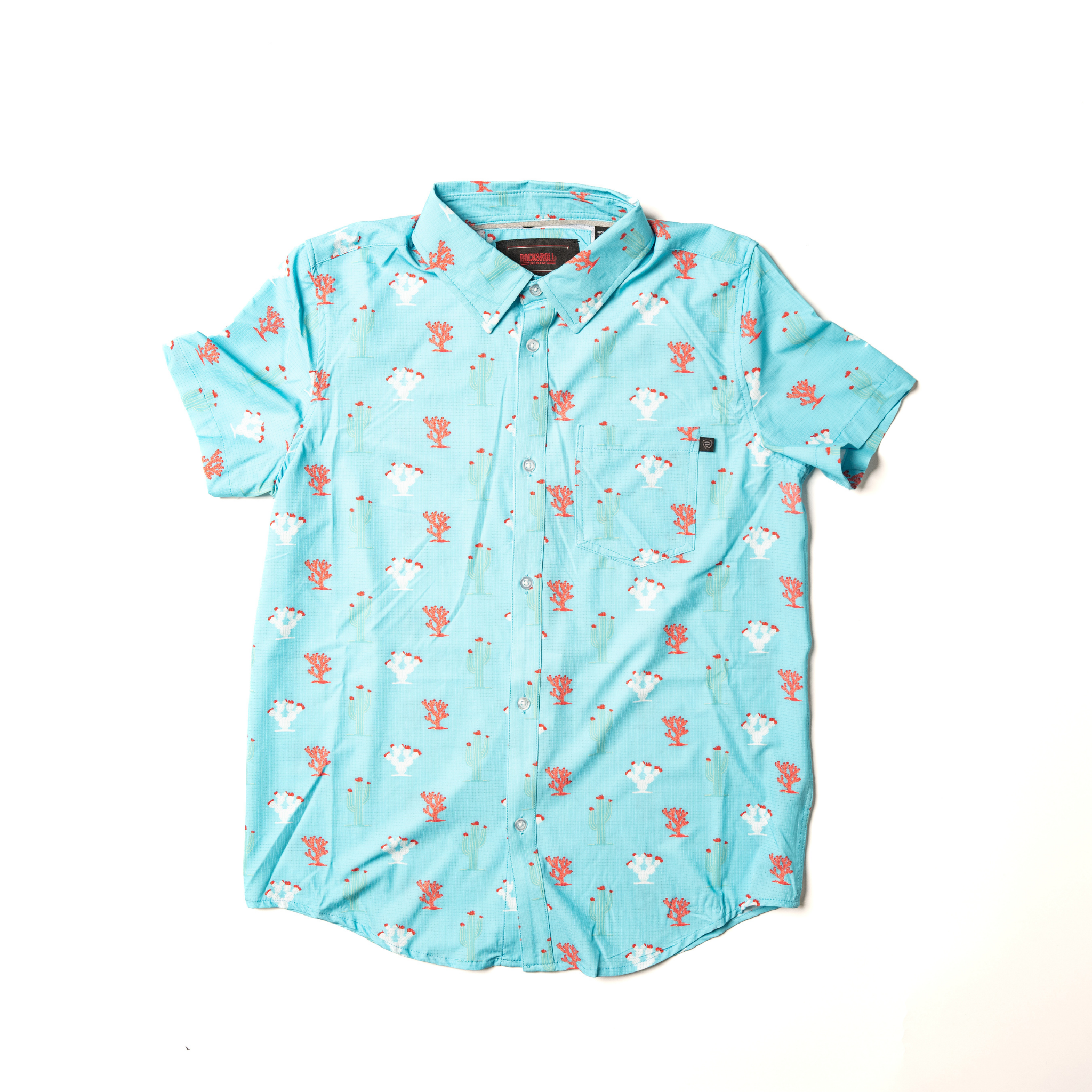 Boy's Rock and Roll Single Pocket Tek Button Up Shirt BBB3S06440 - Crazy House Western Wear