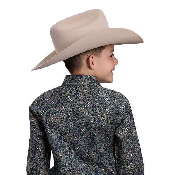 Boy's Roper Long Sleeve Amarillo Print Snap Forest Paisley Shirt 03-030-0225-1017