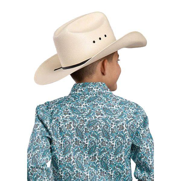 Boy's Roper Long Sleeve Turquoise Trail Paisley Snap Shirt 03-030-0225-4048