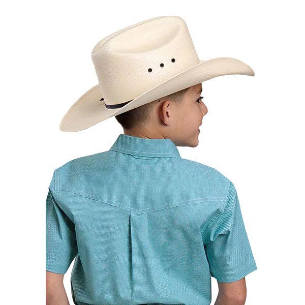 Boy's Roper Short Sleeve Amarillo Plaid Button Up Shirt 03-031-0378-3105