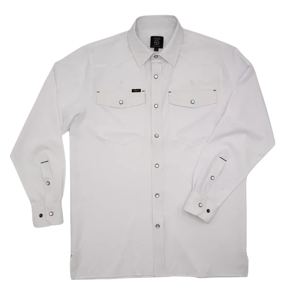 Boy's SanJac Long Sleeve White Snap Up Shirt Y-COAHUILAL/S-WHT - Crazy House Western Wear