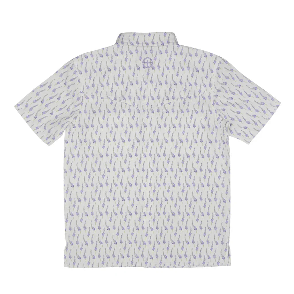 Boy's SanJac Short Sleeve Lone Star Bloom Performance Pearl Snap Shirt YTH-SS-BLBON
